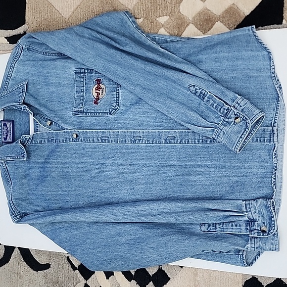 Hard Rock Cafe Blue Denim Jacket with Logo - Picture 8 of 8